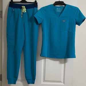 Figs Teal Scrub Set